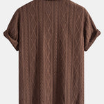 Geometric Jacquard Eyelet Cuban Shirt