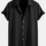 Geometric Jacquard Shirt & Shorts Set