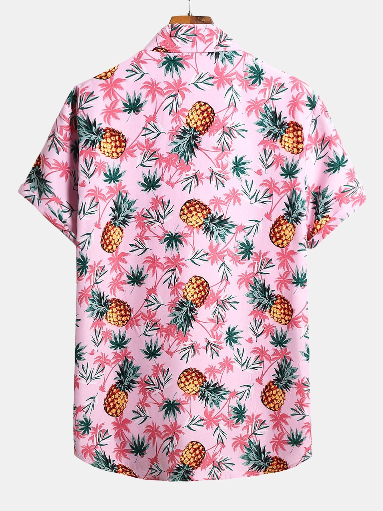 Pineapple Palm Tree Print Button Up Shirt