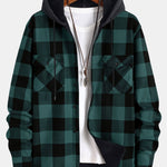 Flannel Fleece Lined Hooded Shirt