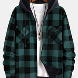 Flannel Fleece Lined Hooded Shirt