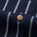 Cotton Blend Striped Button Up Shirt
