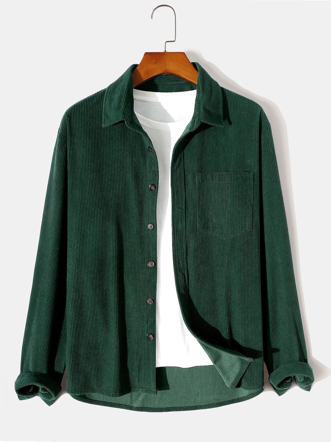 Long Sleeve Button Up Corduroy Shirt