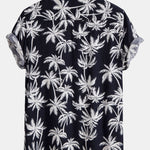 Palm Tree Print Shirt & Swim Shorts Set