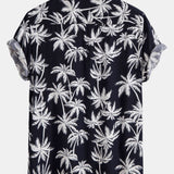 Palm Tree Print Shirt & Swim Shorts Set