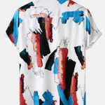 Colorful Brushstroke Print Button Up Shirt