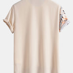 Leaf Patchwork Print Button Up Shirt
