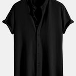 Muscle Fit Stand Collar Ribbed Shirt