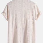 Knitted Geometric Rhombus Jacquard Cuban Shirt