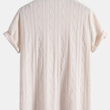 Knitted Geometric Rhombus Jacquard Cuban Shirt