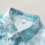 Ink Botanical Print Button Up Shirt