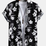 Tropical Floral Print Button Up Shirt