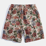 Floral Jacquard Cuban Shirt & Shorts Set