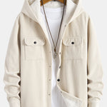 Fleece Lined Corduroy Hooded Overshirt