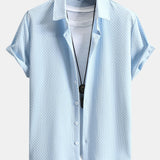 Checkerboard Jacquard Button Up Shirt