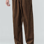 Long Sleeved Contrast Corduroy Hooded Shirt & Corduroy Pants Set