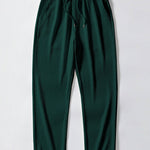 Short Sleeved V-Neck Ribbed Polo & Straight Leg Ribbed Pants Set