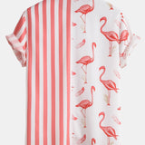 Flamingo Stripe Panel Shirt & Swim Shorts Set