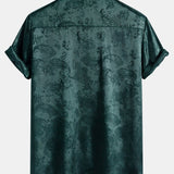 Paisley Print Satin Shirt & Shorts Set