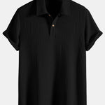Short Sleeve Waffle Knit Polo