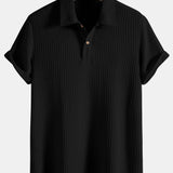 Short Sleeve Waffle Knit Polo
