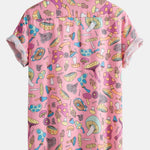 Mushroom Print Button Up Shirt