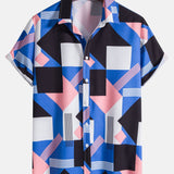 Color Block Stripe Print Shirt