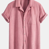 Short Sleeve Corduroy Cuban Shirt