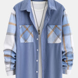 Plaid Corduroy Patchwork Shirt