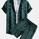 Paisley Print Satin Shirt & Shorts Set