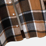 Long Sleeve Hooded Flannel Plaid Overshirt