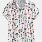 Mushroom Print Button Up Shirt