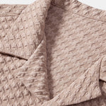 Houndstooth Jacquard Cuban Shirt & Straight Leg Linen Pants Set