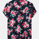 Rose Print Revere Shirt