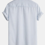 Striped Stand Collar Shirt