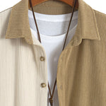 Colorblock Corduroy Button Up Shirt