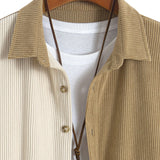 Colorblock Corduroy Button Up Shirt