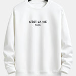 Paris Slogan Print Relax Fit Crew Neck Sweatshirt & Jogging Pants Set