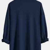 Long Sleeve Muscle Fit Ribbed Stand Collar Shirt & Ribbed Pants Set