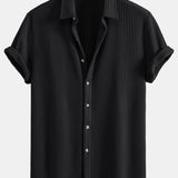 Waffle Shirt & Straight Leg Linen Pants Set