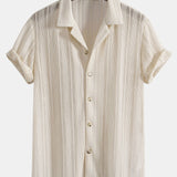 Textured Cuban Shirt & Straight Leg Linen Pants Set