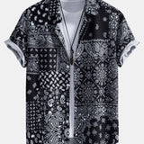 Paisley Print Shirt & Swim Shorts Set