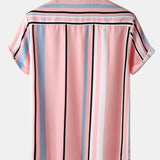 Stripe Print Button Up Shirt