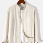 Long Sleeve Stand Collar Corduroy Shirt