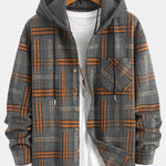 Relax Fit Heavy Weight Flannel Plaid Hooded Shirt