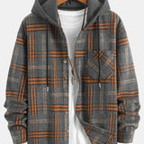 Relax Fit Heavy Weight Flannel Plaid Hooded Shirt
