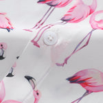 Flamingo Print Button Up Shirt