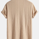 Geometric Jacquard Textured Cuban Shirt
