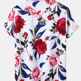 Red Rose Print Revere Shirt