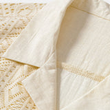 Geometric Textured Patchwork Cuban Shirt